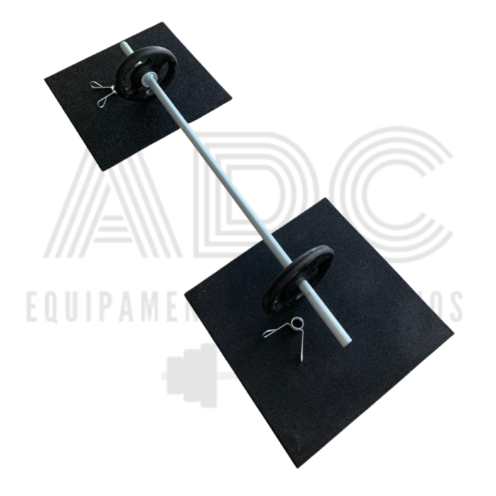 KIT: 10kg anilhas pintadas + 1 barra galvanizada 1.20m com grampos + 2 pisos 50cm - ADC