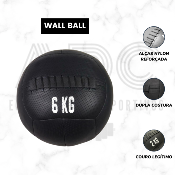 Wall ball em couro (medicine ball) - ADC