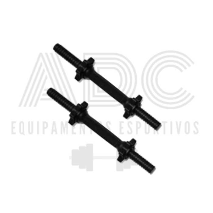 Par de barras 35cm maciças ferro revestido com rosca - ADC