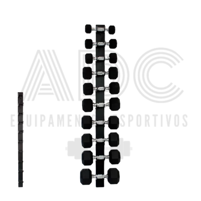 Suporte p/ 10 halteres parede retangular - ADC