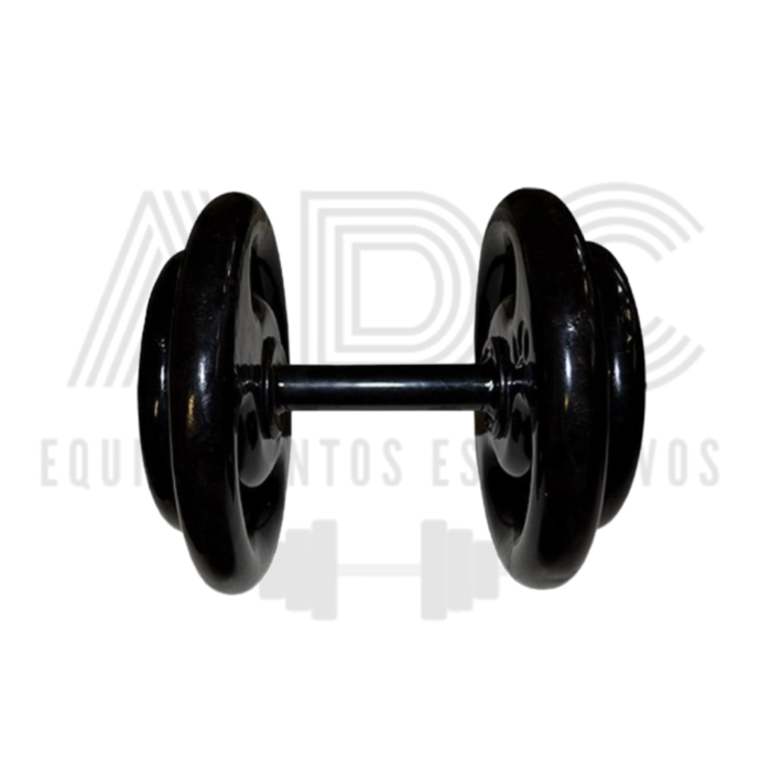 Dumbell vazado revestido preto - ADC