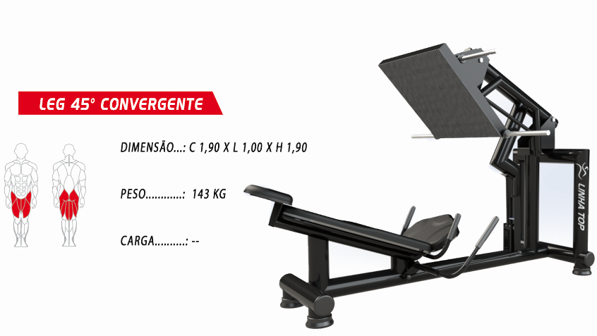 Leg Press 45º Convergente (Linha TOP) - ADC