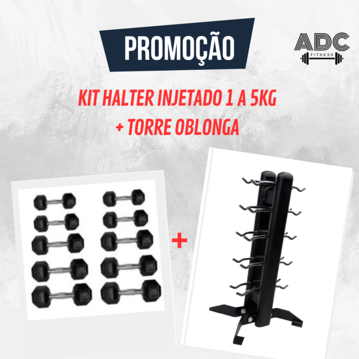 KIT: Halter injetado 1kg a 5g + Torre Oblonga - ADC