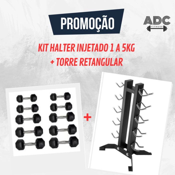 KIT: Halter injetado 1kg a 5g + Torre Retangular - ADC